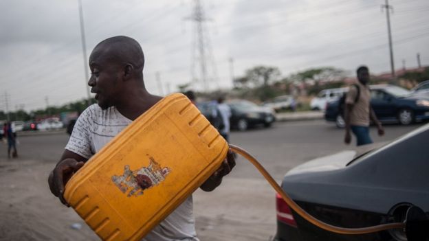 A black market trader in Lagos, Nigeria - 6 April 2016