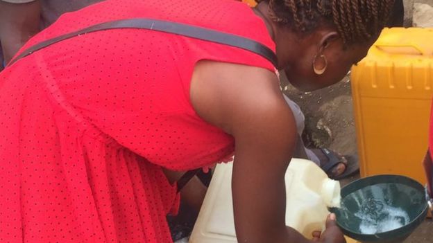 A black market trader in Abuja, Nigeria - March 2016