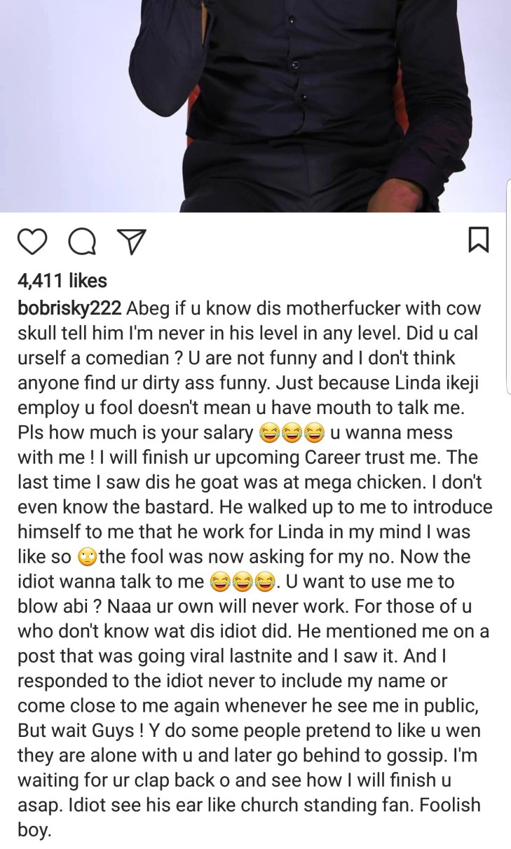 Bobrisky Fires Back At TV Host, Hero Daniel 2