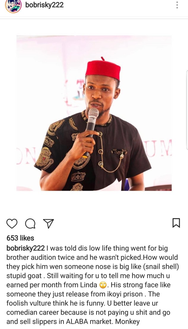 Bobrisky Fires Back At TV Host, Hero Daniel 1