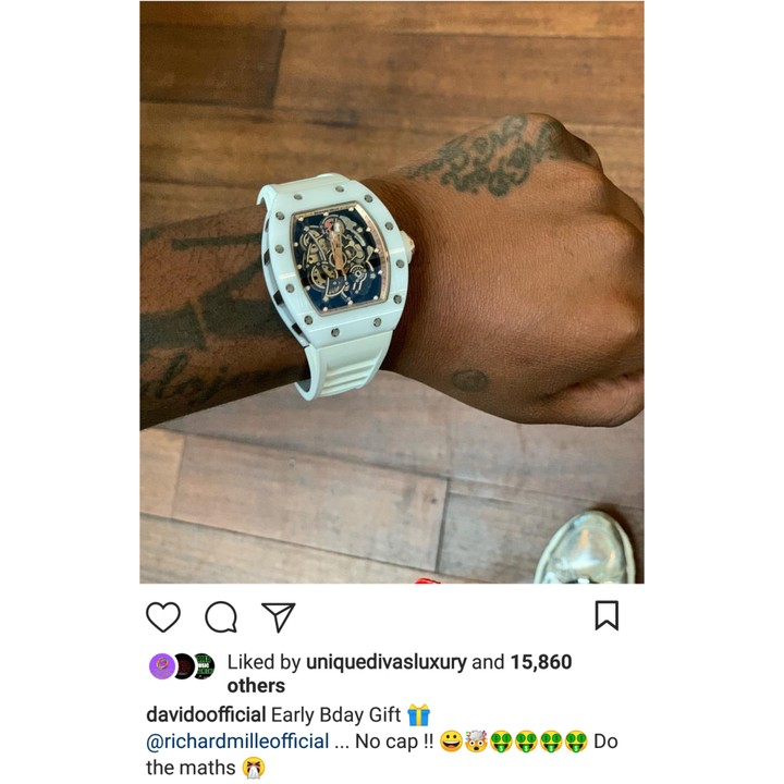 Davido Gets 60million Naira Watch As First Birthday Gift